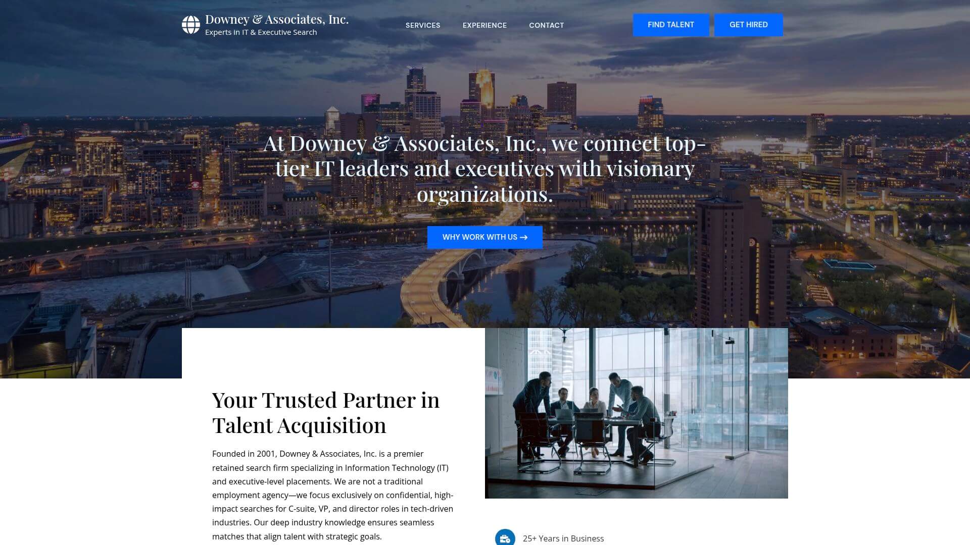 Downey and Associates — executive IT talent acquisition and retained search firm with 25 years experience